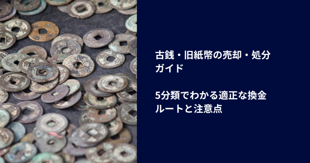 古銭・旧紙幣の売却・処分ガイド｜5分類でわかる適正な換金ルートと注意点